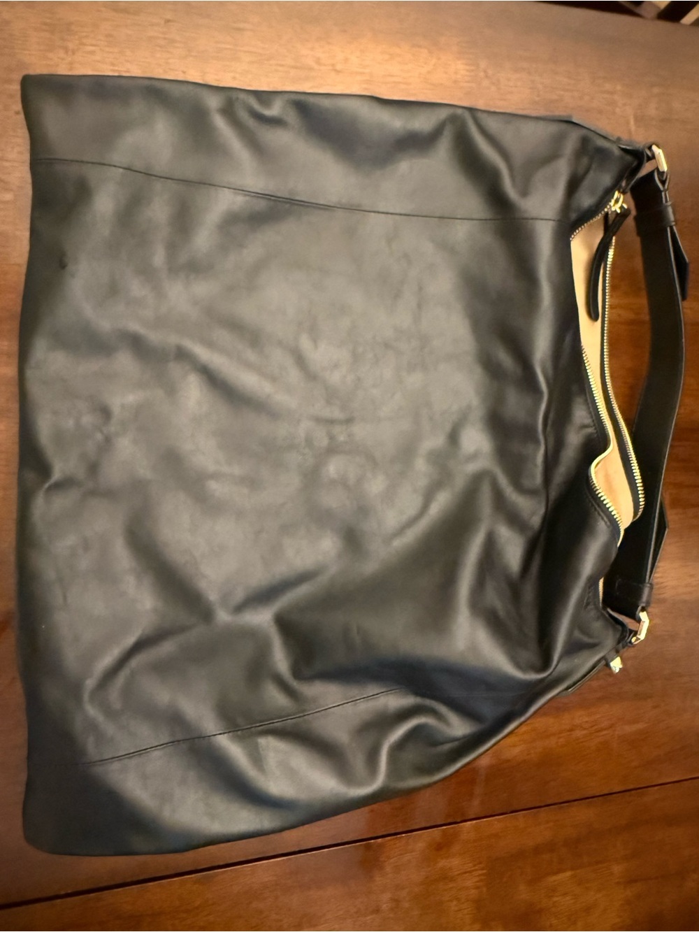 Jimmy Choo Black Leather Shoulder Bag with Gold Hardware